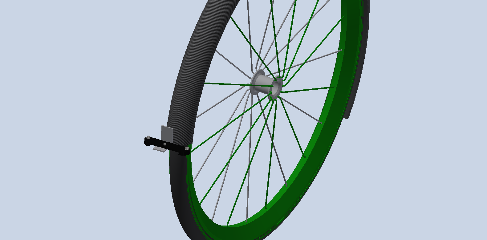 CAD of the mount on the wheel